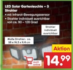 Aktuelle Solar-Led-Lampen Angebote bei Netto Marken-Discount in Bielefeld Aktuelles LED Solar Gartenleuchte - 3 Strahler Angebot bei Netto Marken-Discount in Bielefeld ab 14,99 €
