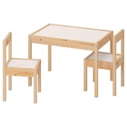Kindertisch mit 2 Stühlen weiß/Kiefer Angebote von LÄTT bei IKEA Rostock für 29,99 €
