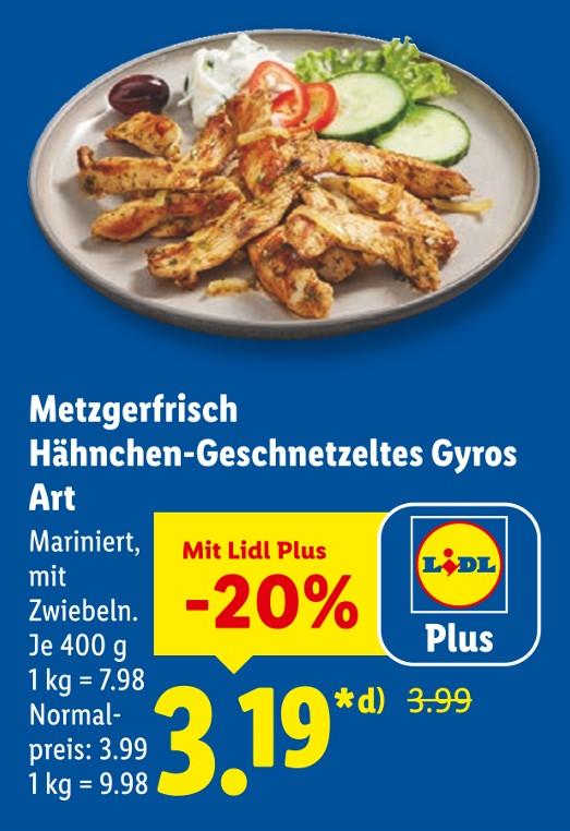 Hähnchen-Geschnetzeltes Gyros Art