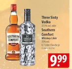 Aktuelles Three Sixty Vodka oder Southern Comfort Whiskey-Likör Angebot bei famila Nordost in Lübeck ab 9,99 €