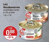 Bierwurst im V-Markt Prospekt Bierwurst von Lutz im aktuellen V-Markt Prospekt für 0,88 €