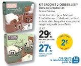 Kit crochet 2 corbeilles ours ou grenouilles - Graine Créative en promo chez E.Leclerc Ajaccio à 27,90 €