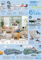 Aktueller Trends Prospekt mit Couchtisch, "TRENDS hat alles für Drinnen & Draußen - 30% zusätzlich auf Gartenmöbel", Seite 5