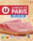 Promo JAMBON DE PARIS -25% DE SEL U à 2,23 € dans le catalogue Super U à Clairvivre