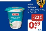 Schmand im ALDI SÜD Prospekt Schmand von Milsani im aktuellen ALDI SÜD Prospekt für 0,69 €