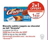 Biscuits sablés nappés au chocolat au lait - Granola dans le catalogue Monoprix