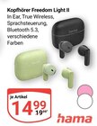 Kopfhörer Freedom Light II im Angebot bei GLOBUS in Willich Kopfhörer Freedom Light II Angebote von hama bei GLOBUS Willich für 14,99 €