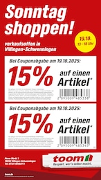 toom Baumarkt Prospekt für Bonndorf: "Sonntag shoppen!", 1 Seite, 19.10.2025 - 19.10.2025