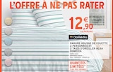 Parure housse de couette 2 personnes et 2 taies d'oreiller Alba - Domédia en promo chez Intermarché Charleville-Mézières à 12,90 €