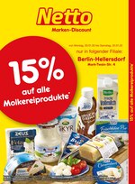 Netto Marken-Discount Prospekt "15% auf alle Molkereiprodukte", 2 Seiten, für Bernau, 20.01.2020 - 25.01.2020 Netto Marken-Discount Prospekt "15% auf alle Molkereiprodukte", 2 Seiten, für Bernau, 20.01.2020 - 25.01.2020