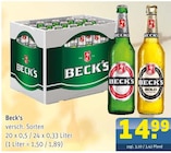Aktuelles Beck's Angebot bei Getränke Arena in Oberhausen ab 14,99 €