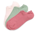 3 Paar Sneakersocken mit Ajour-Muster für 6,99 € bei Tchibo im Supermarkt im Angebot 3 Paar Sneakersocken mit Ajour-Muster im aktuellen Tchibo im Supermarkt Prospekt