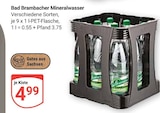 Mineralwasser im Angebot bei GLOBUS in Gera Mineralwasser Angebote von Bad Brambacher bei GLOBUS Gera für 4,99 €