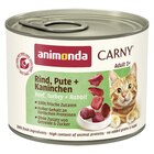 Animonda Cat Dose Carny Adult Rind & Pute & Kaninchen 200 g Angebote von Animonda bei Zookauf Neuss für 1,19 €