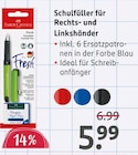 Schulfüller für Rechts- und Linkshänder von Faber-Castell im aktuellen Rossmann Prospekt für 5,99 €