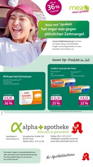 Aktueller mea - meine apotheke Prospekt "Unsere Juli-Angebote" für Fürth Aktueller mea - meine apotheke Prospekt für Fürth mit Seiten