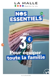 Catalogue Mode La Halle en cours à Poule-les-Écharmeaux et alentours, "NOS ESSENTIELS", 1 page, 01/07/2025 - 12/08/2025