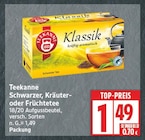 Schwarzer, Kräuter- oder Früchtetee von Teekanne für 1,49 € bei EDEKA im Angebot Schwarzer, Kräuter- oder Früchtetee von Teekanne im aktuellen EDEKA Prospekt