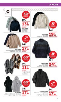 Promotion Vêtements Homme dans le prospectus Hyper U, valable du 20/10/2026 au 01/11/2026 Promo Vêtements Homme dans le catalogue Hyper U du moment à la page 41