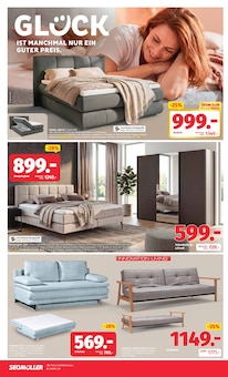 Couch im Segmüller Prospekt "Glück gibt’s zum mitnehmen" mit 8 Seiten (Nürnberg)