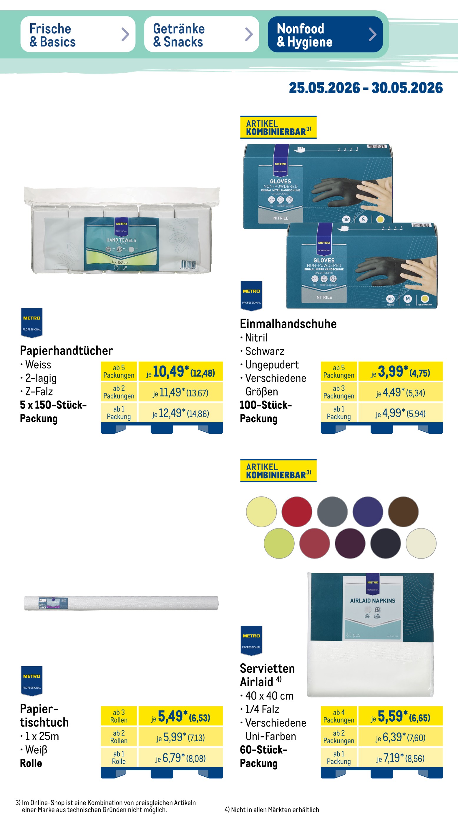 Serviette Angebote im Prospekt "Wochenangebote + Gewinnspiel" von METRO auf Seite 53