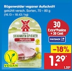 Veganer Aufschnitt von Rügenwalder für 1,29 € bei Netto Marken-Discount im Angebot Veganer Aufschnitt von Rügenwalder im aktuellen Netto Marken-Discount Prospekt