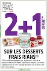 2+1 offert sur les desserts frais rians - RIANS dans le catalogue Intermarché