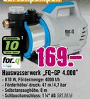 Hauswasserwerk „FQ-GP 4.000“ im Hornbach Prospekt Hauswasserwerk „FQ-GP 4.000“ von for.q im aktuellen Hornbach Prospekt für 169,00 €