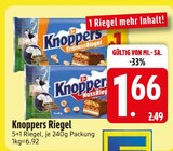 Erdnuss Riegel im EDEKA Prospekt Erdnuss Riegel von Knoppers im aktuellen EDEKA Prospekt für 1,66 €