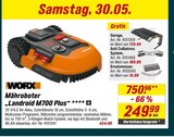 Mähroboter Landroid M700 Plus von WORX für 249,99 € bei toom Baumarkt im Angebot Mähroboter Landroid M700 Plus von WORX im aktuellen toom Baumarkt Prospekt