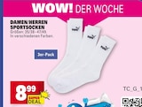 Damen/Herren Sportsocken im Angebot bei Marktkauf in Friedrichshafen Damen/Herren Sportsocken Angebote von Puma bei Marktkauf Friedrichshafen für 8,99 €