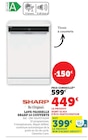 Lave-vaisselle 14 couverts - Sharp en promo chez Super U Carpentras à 449,00 €