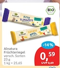Früchteriegel von Alnatura für 0,59 € bei budni im Angebot Früchteriegel von Alnatura im aktuellen budni Prospekt
