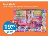Baby World Steffi Puppe mit 3 Babys und viel Zubehör im aktuellen V-Markt Prospekt
