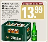 Pülleken, Helles Lager oder Grevensteiner Angebote von Veltins bei WEZ Hille für 13,99 €