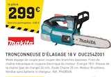 Tronçonneuse d'élagage 18 V DUC254Z001 - MAKITA - Tout Faire à Marseille Tronçonneuse d'élagage 18 V DUC254Z001 - MAKITA en promo chez Tout Faire Marseille à 299,00 €