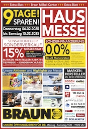 Aktueller BRAUN Möbel-Center Möbel & Einrichtung Prospekt in Oppenau und Umgebung, "HAUSMESSE - 9 TAGE SPAREN!" mit 8 Seiten, 06.02.2025 - 15.02.2025