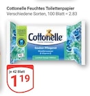 Feuchtes Toilettenpapier Angebote von Cottonelle bei GLOBUS Jena für 1,19 €