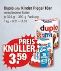 Duplo oder Kinder Riegel 18er im aktuellen V-Markt Prospekt für 3,59 €