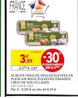 12 œufs frais de poules élevées en plein air - L’œuf de Nos Villages dans le catalogue Intermarché Super