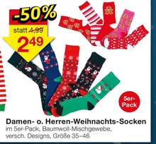 Damen- o. Herren-Weihnachts-Socken bei Jawoll in Hameln Damen- o. Herren-Weihnachts-Socken im Angebot bei Jawoll Hameln für 2,49 €