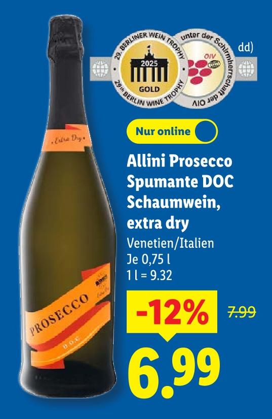Prosecco Spumante DOC Schaumwein, extra dry