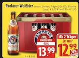 Weißbier im EDEKA Prospekt Weißbier von Paulaner im aktuellen EDEKA Prospekt für 12,99 €
