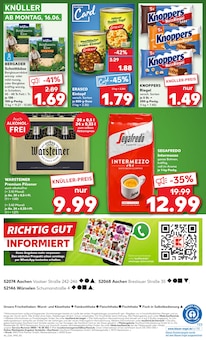 Warsteiner im aktuellen Kaufland Prospekt (Aachen) Warsteiner im Kaufland Prospekt "Aktuelle Angebote" mit 54 Seiten (Aachen)