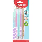 6 crayons graphites pailletés - MAPED en promo chez Carrefour Reims à 1,95 €