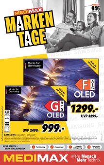 Fernseher im aktuellen MEDIMAX Prospekt (Oberhausen) Fernseher im MEDIMAX Prospekt "MEDIMAX MARKENTAGE" mit 8 Seiten (Oberhausen)