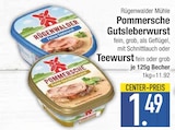 Pommersche Gutsleberwurst fein im EDEKA Prospekt Pommersche Gutsleberwurst fein von Rügenwalder Mühle im aktuellen EDEKA Prospekt für 1,49 €
