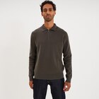 Pull col polo zippé manches longues vert homme dans le catalogue La Halle