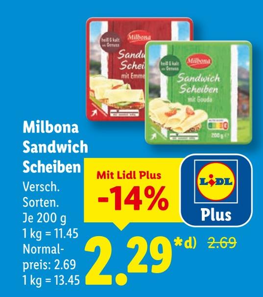 Sandwich Scheiben mit Gouda