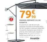 Parasol déporté 3 x 2 m Essentia - INVENTIV - Mr.Bricolage à Aix-en-Provence Parasol déporté 3 x 2 m Essentia - INVENTIV en promo chez Mr.Bricolage Aix-en-Provence à 79,90 €